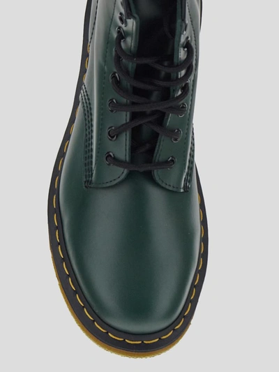 Shop Dr. Martens' Dr Martens Boots In <p>dr Martens Lace-up Boot In Green Smooth Leather With Round Toe