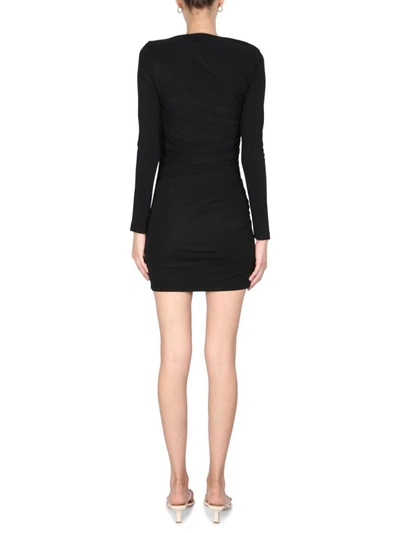 Shop Dsquared2 Dress With Drape In Black