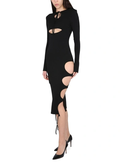 Shop Andreädamo Andreadamo Dress With Cut-out Details In Black