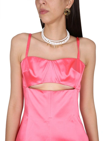 Shop Patou Dress With Cut-out Details In Pink
