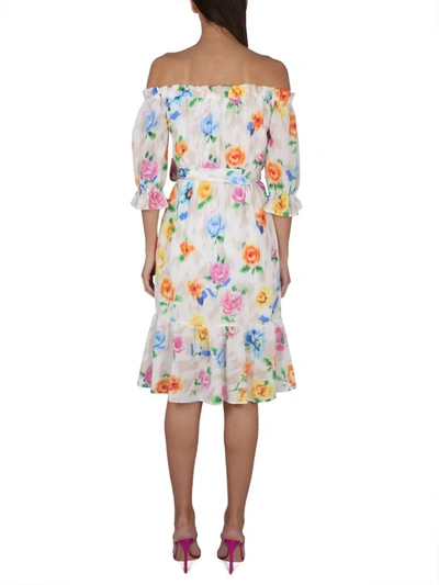 Shop Boutique Moschino Dress With Floral Pattern In Multicolor