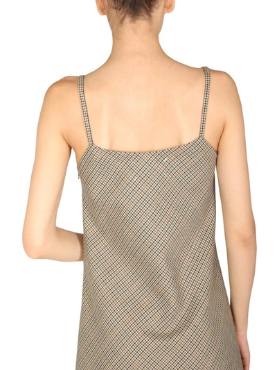 Shop Maison Margiela Dress With Pied De Poule Pattern In Brown