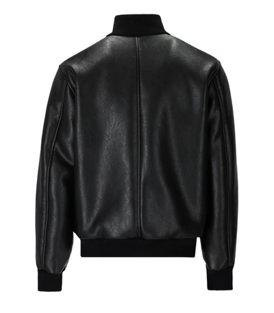Dsquared2 Faux Shearling Black Bomber Jacket In Black