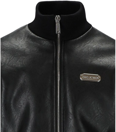 Dsquared2 Faux Shearling Black Bomber Jacket In Black