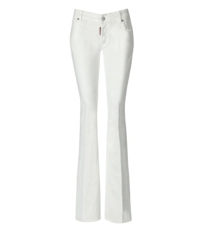Dsquared2 Logo-patch Flared Jeans In White