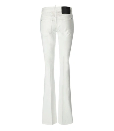 Dsquared2 Logo-patch Flared Jeans In White