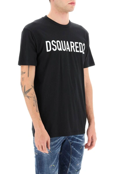 Shop Dsquared2 'cool' Logo Print T-shirt In Black