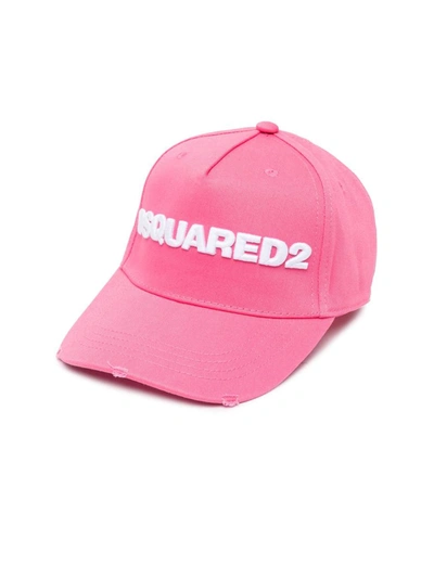 Shop Dsquared2 Embroidered Logo Baseball Cap In Pink