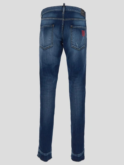 Shop Dsquared2 Jeans In <p> Blue Jeans In Cotton