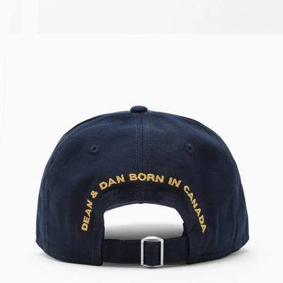 Shop Dsquared2 Navy Cap With Visor In Blue