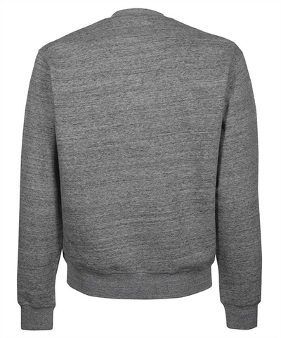 Shop Dsquared2 Printed Cotton Sweatshirt In Grey