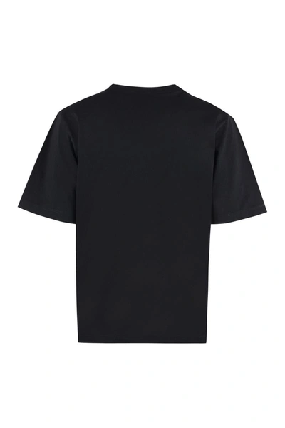 Shop Dsquared2 Short Sleeve Printed Cotton T-shirt In Black