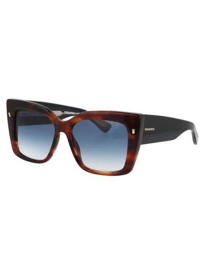 Shop Dsquared2 Sunglasses In Ex408 Brown Horn