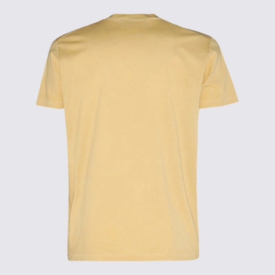 Shop Dsquared2 Yellow Cotton T-shirt In Apricot Tan