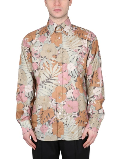 Shop Tom Ford Dusty Hibiscus Shirt In Multicolor
