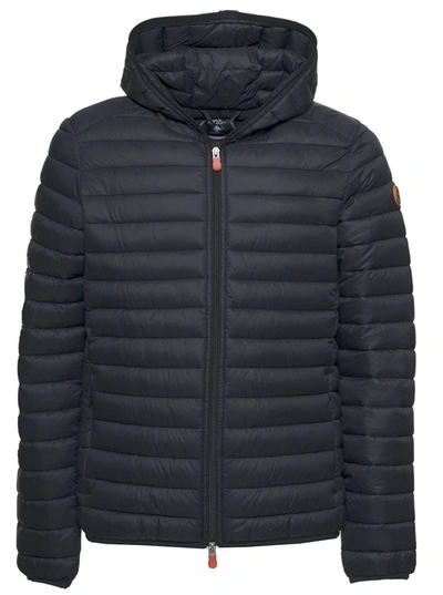 Shop Save The Duck Ecological Black Quilted Nylon Down Jacket  Man