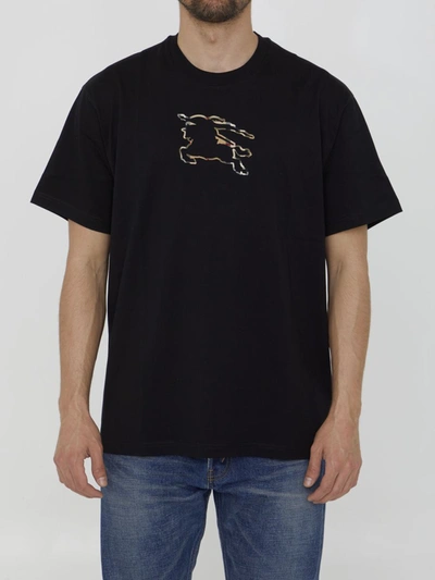 Shop Burberry Ekd T-shirt In Black