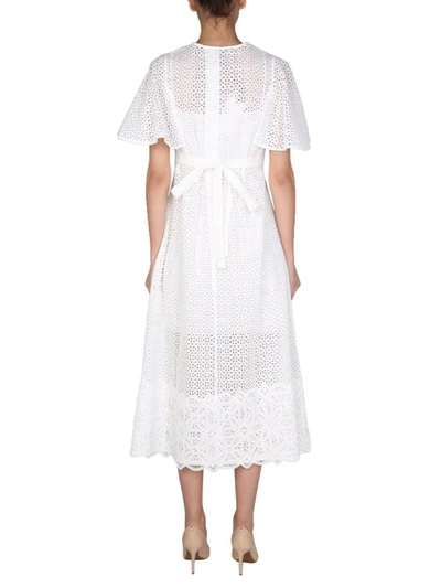 Shop Anna Molinari Embroidered Dress In White