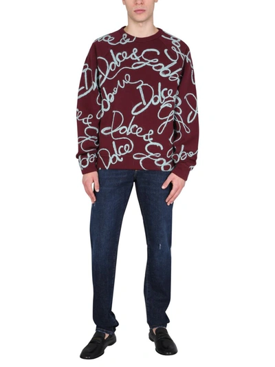 Shop Dolce & Gabbana Embroidered Sweatshirt In Red
