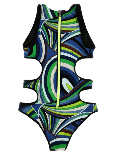 Shop Emilio Pucci Cut-out Details Pattern Swimsuit In Multicolor