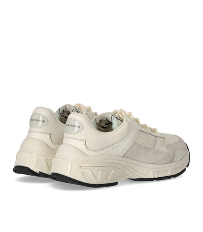 Shop Emporio Armani Cream Sneaker In White