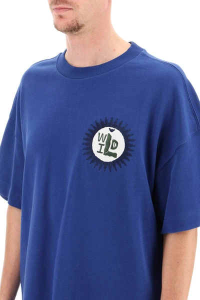 Shop Emporio Armani 'wild' Oversized T-shirt In Blue