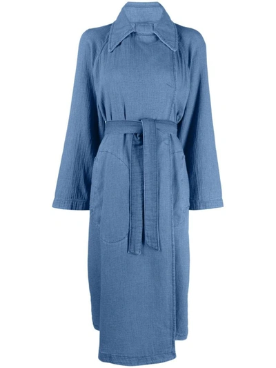 Shop Emporio Armani Cotton Trench-coat In Blue