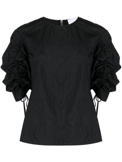 Shop Erika Cavallini Cotton Blouse In Black