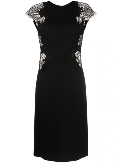 Shop Ermanno Scervino Embroidered Mini Dress In Black