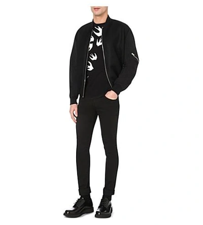 Shop Mcq By Alexander Mcqueen Swallow-print Cotton-jersey T-shirt In Black