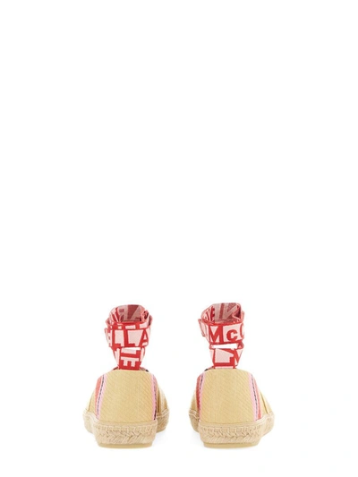 Stella Mccartney + Net Sustain Gaia Embroidered Striped Raffia Espadrilles In Multicolor