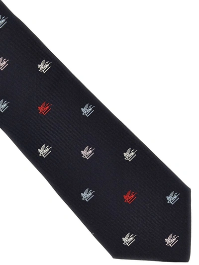 Shop Etro All-over Logo Necktie. In Blue