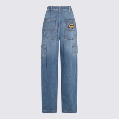Shop Etro Blue Denim Wide Leg Jeans