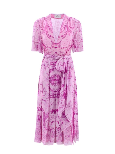 Shop Etro Dress In Purple