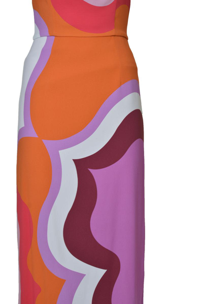 Shop Etro Dresses In Rosso/multicolour