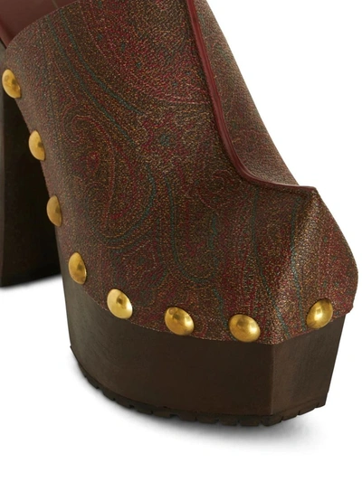 Shop Etro Paisley Clogs In Red