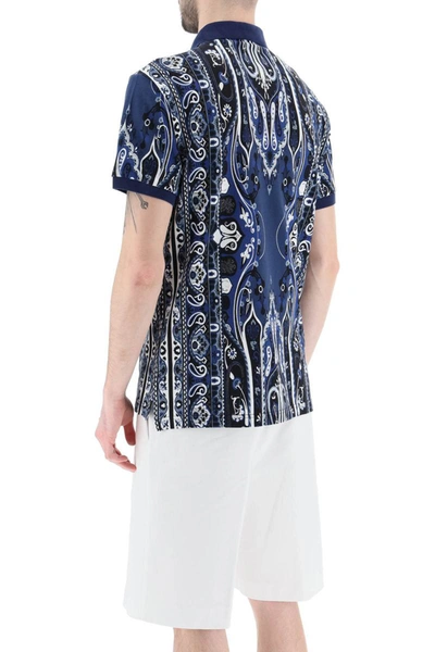 Shop Etro Paisley Print Polo Shirt In Blue