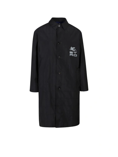 Shop Etro Raincoat In Black