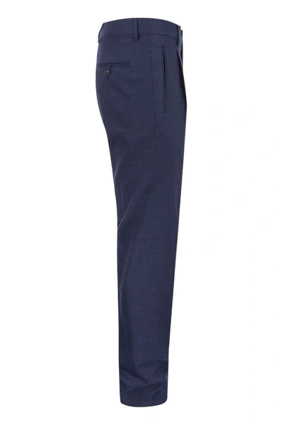 Shop Etro Trousers With Dart In Blue