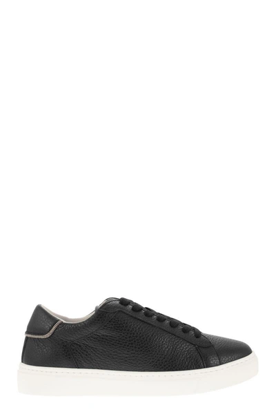 Shop Fabiana Filippi Leather Sneakers In Black