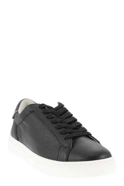Shop Fabiana Filippi Leather Sneakers In Black