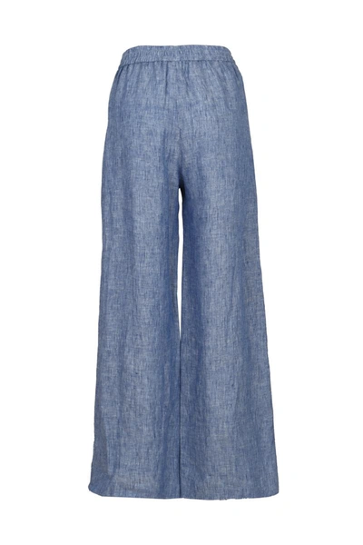 Shop Fabiana Filippi Palazzo Trousers With Elastic Waistband In Blue