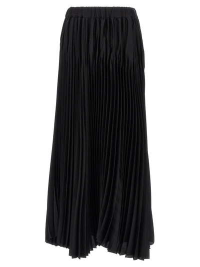 Shop Fabiana Filippi Pleated Skirt In Black