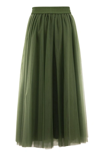 Shop Fabiana Filippi Tulle Skirt In Green