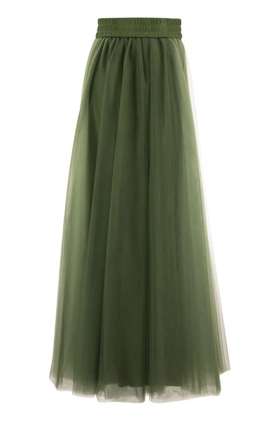 Shop Fabiana Filippi Tulle Skirt In Green