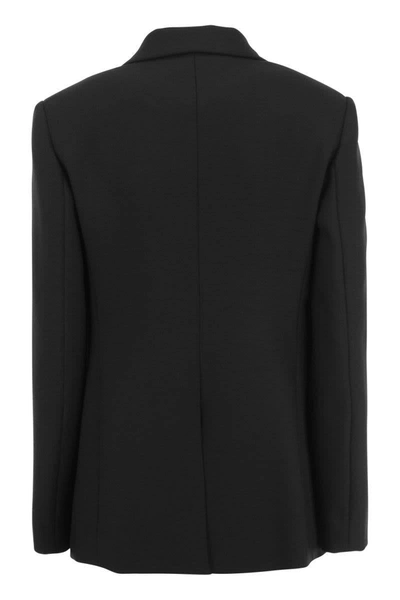 Shop Fabiana Filippi Wool-blend Blazer In Black