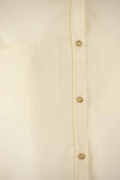 Shop Fay Cropped Cotton Shirt In Cream