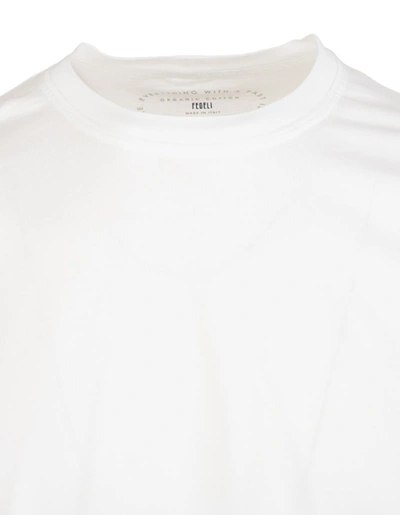 Shop Fedeli Basic T-shirt In Organic Cotton In White