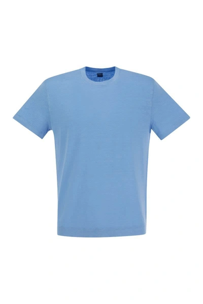 Shop Fedeli Exreme - Linen Flex T-shirt In Light Blue