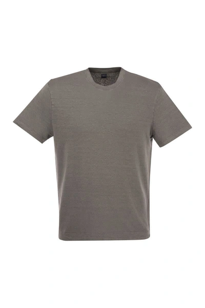 Shop Fedeli Exreme - Linen Flex T-shirt In Smoke